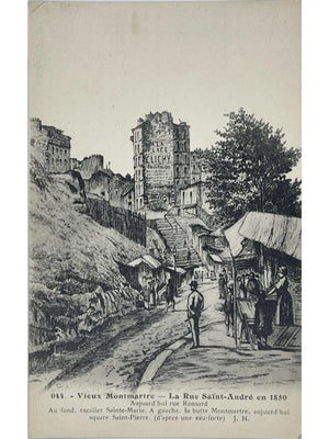 Paris Montmartre – Rue Saint-André en 1850, aujourd'hui rue Ronsard – CPA