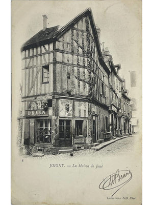 Joigny (Yonne) – Maison de Jessé et devanture Braun – CPA ND Phot.