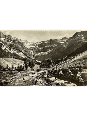 Gavarnie – Le chemin du Cirque, voyageurs et montures – CPSM n° 223