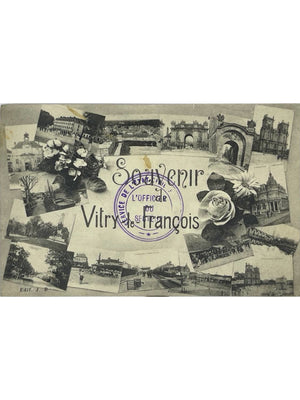 Vitry-le-François – Souvenir multivues et cachet officiel – CPA ancienne