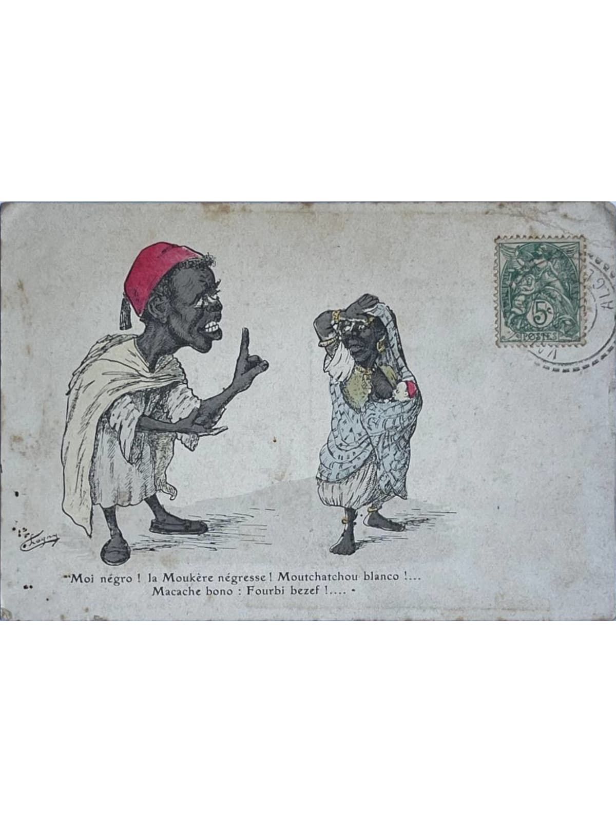 Recto de la carte postale