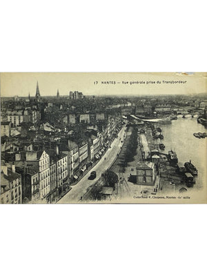 Nantes – Vue générale du port prise du pont transbordeur – CPA n°17