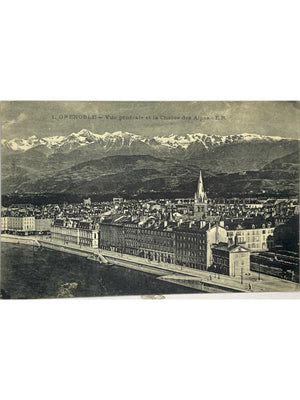 Grenoble – Vue générale et chaîne des Alpes – CPA vers 1915