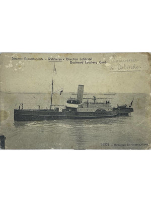 Steamer excursionniste Walcheren – Navigation belge – CPA ancienne