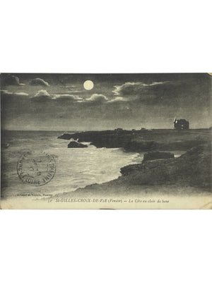 Saint-Gilles-Croix-de-Vie – La côte au clair de lune – CPA n°51
