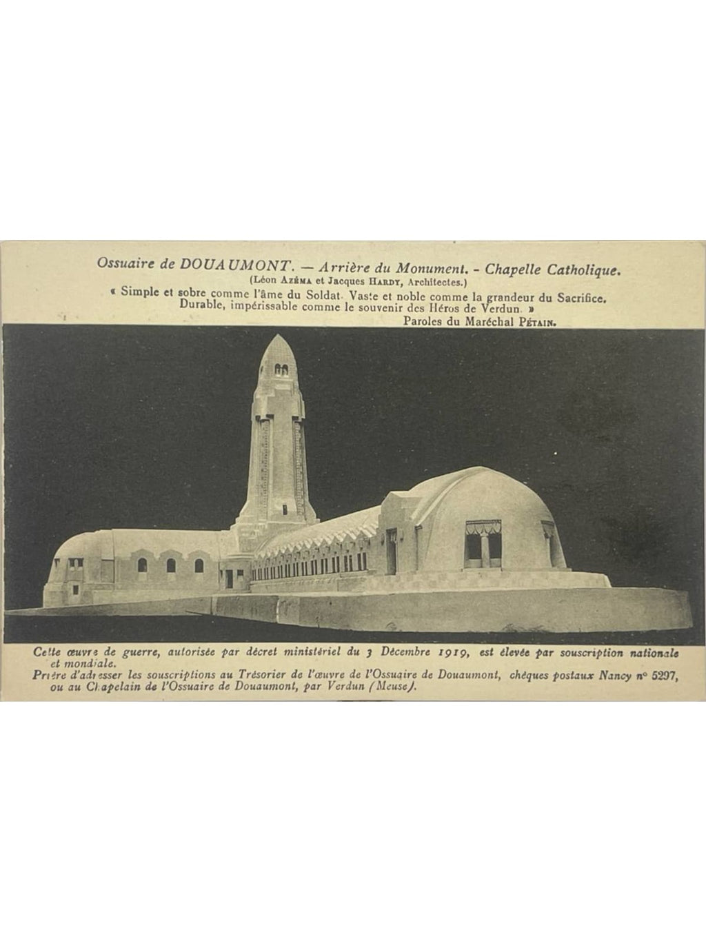 Recto de la carte postale