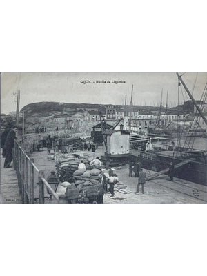 Gijón – Muelle de Liquerica, port et activités de quai – CPA