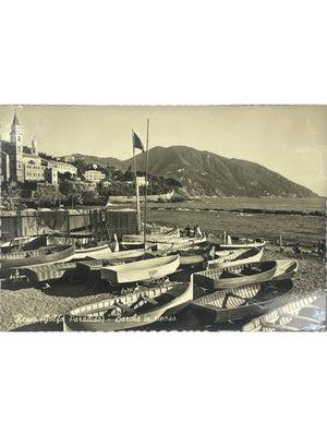 Recco – Golfo Paradiso, barques sur le rivage – CPSM années 1950