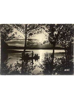 Carte postale – Léon (Landes) – Soleil couchant sur le lac – Photo Vignes