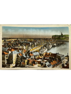 Dieppe – Vue générale sur le port et les navires – CPSM colorisée 1952