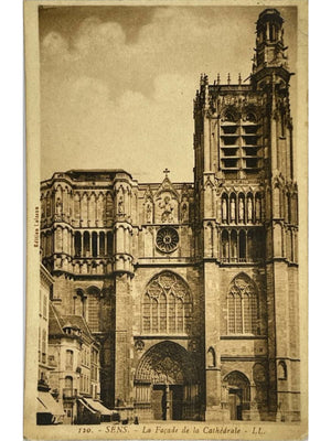 Sens (Yonne) – Façade de la cathédrale Saint-Étienne – CPA n° 120