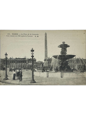 Paris – Place de la Concorde, obélisque et fontaine – CPA n°66