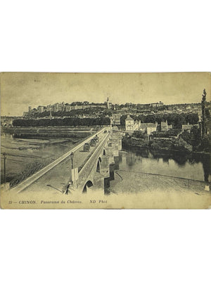 Chinon – Panorama du château et pont sur la Vienne – N.D. Phot. n° 33 – CPA 1908