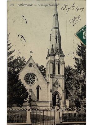 Compiègne – Le Temple protestant – CPA LL n°170, 1909