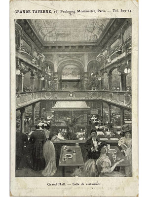 Paris 9e – Grande Taverne, grand hall et salle de restaurant – CPA ancienne
