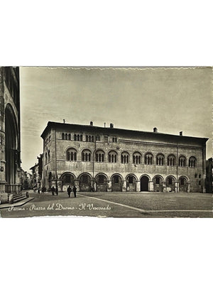 Parme – Piazza del Duomo et palais épiscopal – CPA 1953