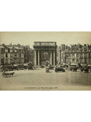 Bordeaux – Place et Porte de Bourgogne, automobiles et tramway – CPA n°33