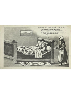 Carte postale – Saint-Saulge – Légendes de Saint-Saulge n° 105, La Nappe – Carte humoristique