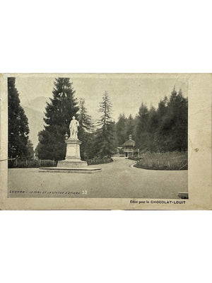 Luchon – Parc et statue d'Étigny – Chocolat-Louit – CPA n° 52