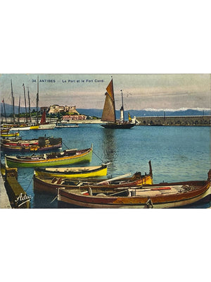 Antibes – Le port et le Fort Carré – Carte postale ancienne n°34