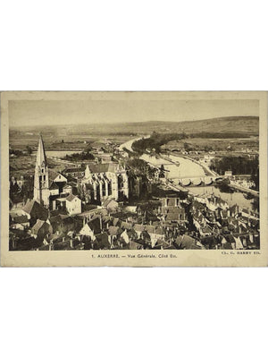 Auxerre (Yonne) – Vue générale côté Est et l'Yonne – Carte postale ancienne