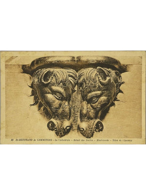 Saint-Bertrand-de-Comminges – Cathédrale, miséricorde aux têtes de chevaux – CPA n° 40