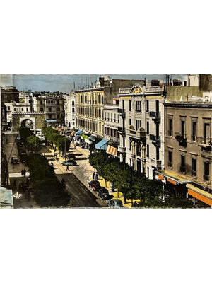 Carte postale – Tunis – Porte de France et avenue de France – carte photo colorisée n° 237