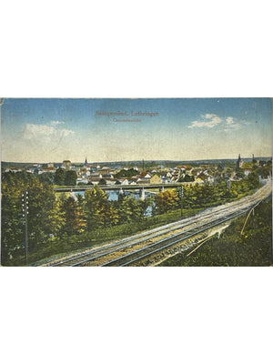 Sarreguemines (Moselle) – Vue générale, Sarre et voies ferrées – CPA ancienne