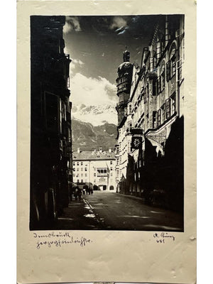 Innsbruck – Herzog-Friedrich-Straße et Stadtturm – CPA d'Autriche