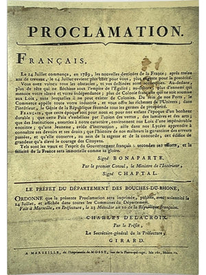 Marseille – Proclamation de Bonaparte du 12 juillet 1802 – Bicentenaire