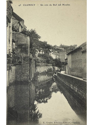 Clamecy – Un coin du Bief des Moulins – CPA ancienne n°45