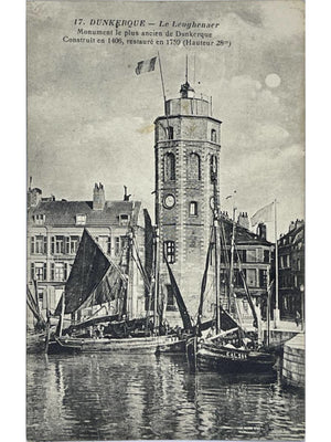 Dunkerque – Le Leughenaer et bateaux dans le port – CPA n°17