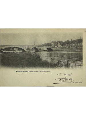Villeneuve-sur-Yonne (89) – Le Pont, rive droite – CPA ancienne