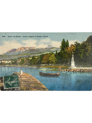 Évian-les-Bains – Jardin Anglais et Dents d'Oche – CPA 1912