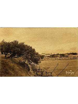 Royan – Plage de Pontaillac et carrelets – Raymond Bergevin – CPA