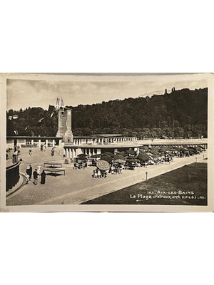 Aix-les-Bains – La Plage, architecture Pétriaux – CPA n°163 vers 1938