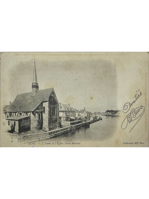 CPA Sens – L'Yonne et l'église Saint-Maurice – ND n°41