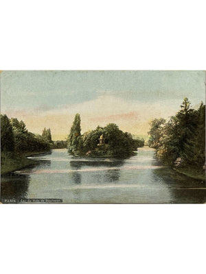 Paris – Lac du Bois de Boulogne – CPA colorisée