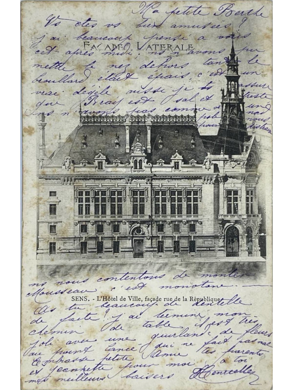 Recto de la carte postale