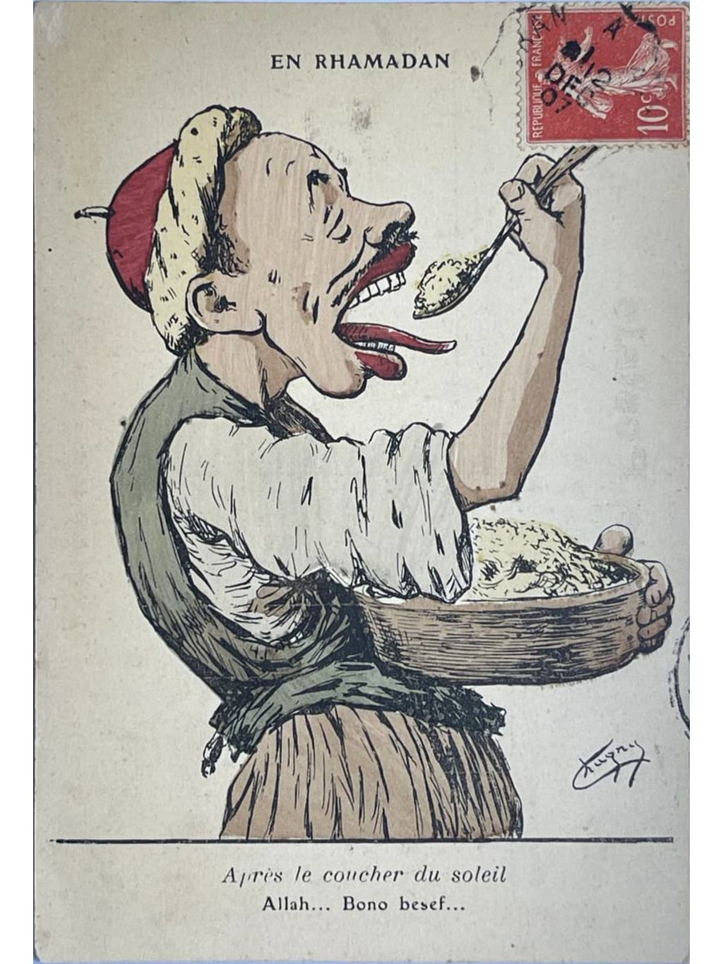Recto de la carte postale
