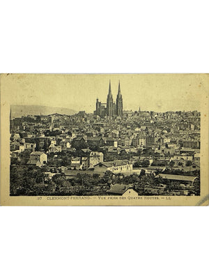 Clermont-Ferrand – Vue des Quatre Routes et cathédrale – CPA LL n° 37