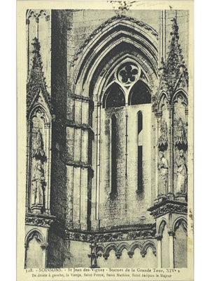 Soissons – Saint-Jean-des-Vignes, statues de la Grande Tour – CPA n° 328