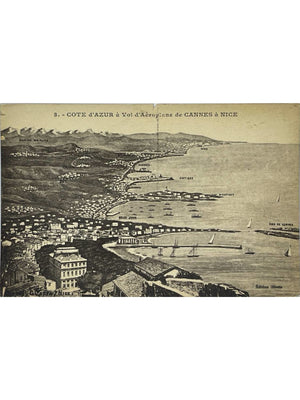 Cannes à Nice – Côte d'Azur à vol d'aéroplane – Giletta n° 3 – CPA