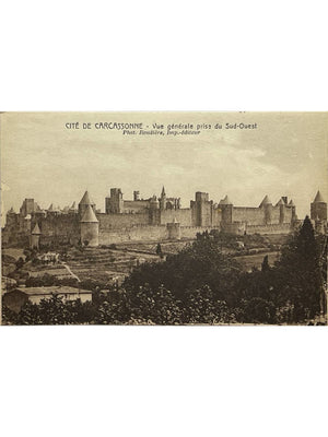 Carcassonne (Aude) – La Cité vue du sud-ouest – CPA Roudière