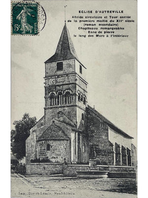 Autreville (Vosges) – Église et tour romane – CPA 1907