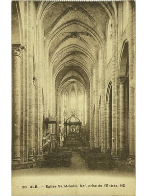 Albi – Église Saint-Salvi, intérieur de la nef – CPA n°38 ND