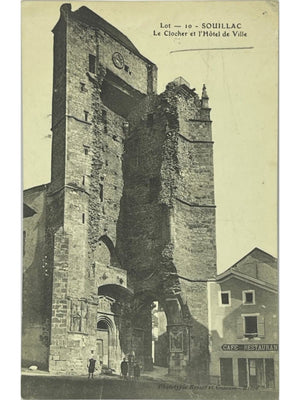 Souillac (Lot) – Le clocher et l'Hôtel de Ville – CPA n° 10