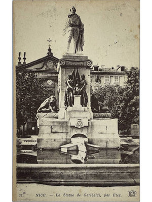 Nice – Statue de Garibaldi par Étex – CPA circulée en 1925