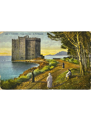 Cannes – Île Saint-Honorat, vieux château – CPA colorisée n° 422