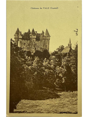 Carte postale – Lanobre (Cantal) – Château de Val – Chocolat Cardon
